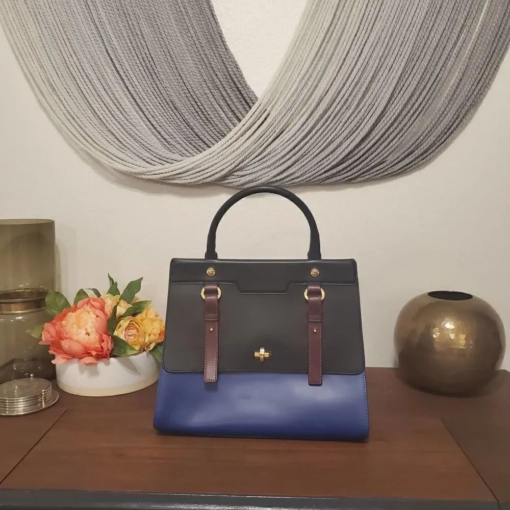 Iacucci Leather Color Block Handbag - Picture 2 of 6